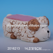 2016 Lovely sheep design ceramic sponge holder for kitchen